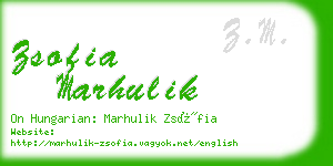 zsofia marhulik business card